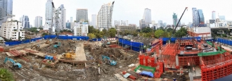 Construction of MahaNakhon Main Tower & CUBE Continuing