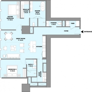 Two Bedroom Residence<br />
2 Bedrooms<br />
2 Bathrooms<br />
Total Area 135sq.m.